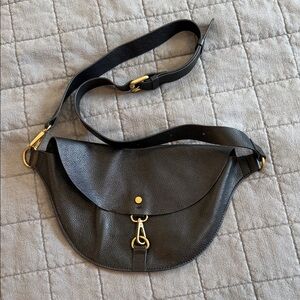 Banana Republic Black Crossbody Sling Bag with Gold Hardware